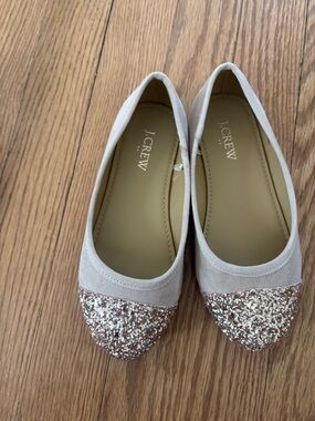 J. Crew Women's Glitter Cap-Toe Ballet Flats in Blush